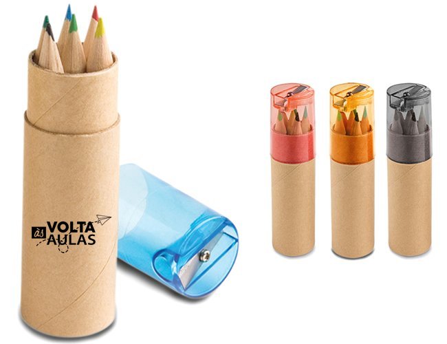 Caixa 6 Mini Lápis de Cor 91751 Personalizado